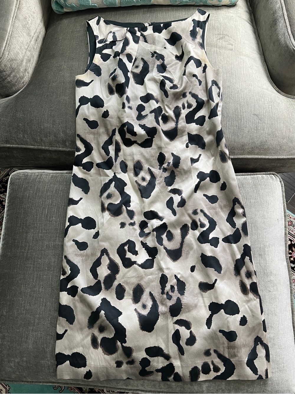 Ann Taylor Silk Blend Stylized Leopard Print Sheath Dress Size 4